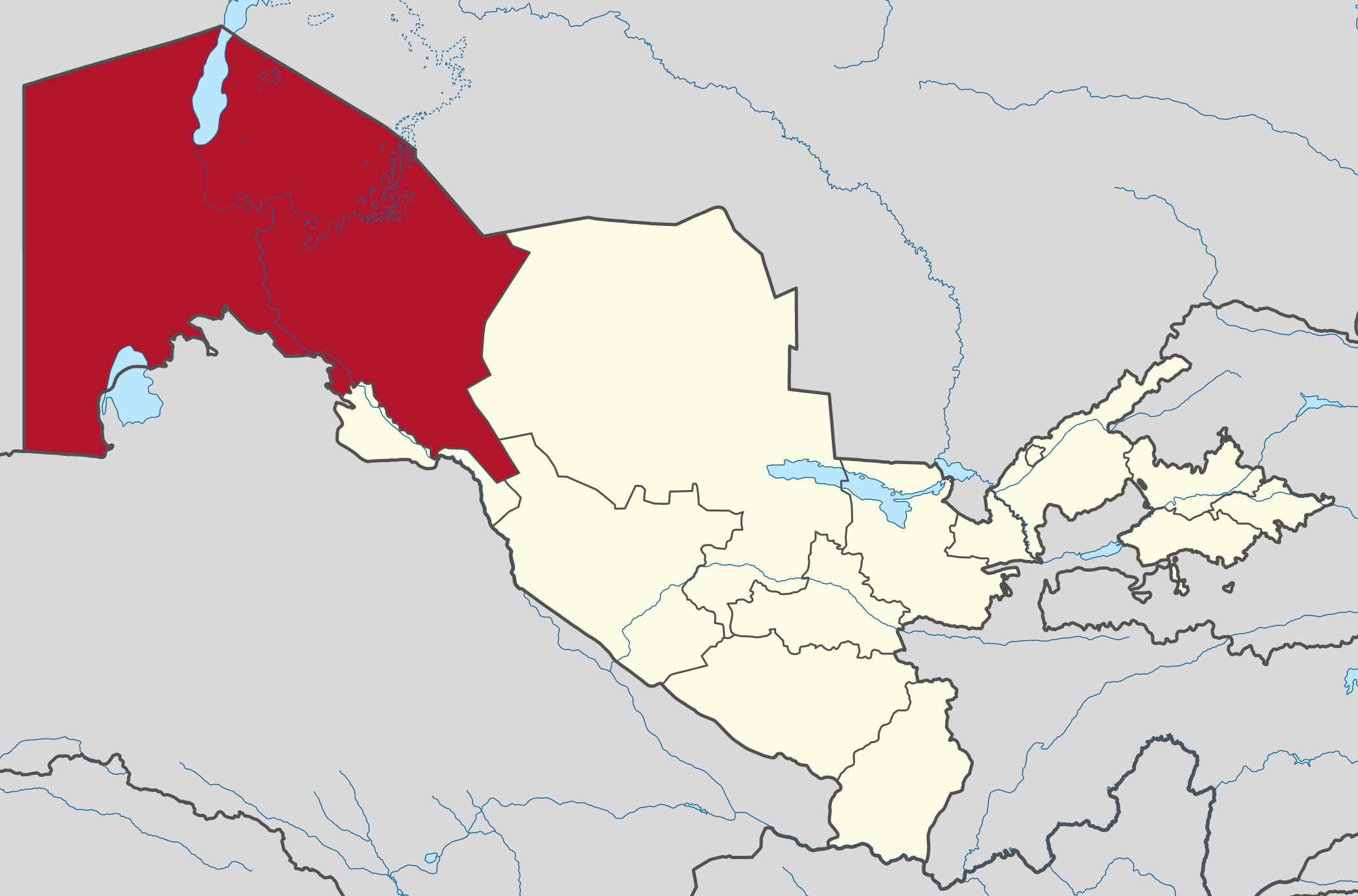 west uzbekistan map